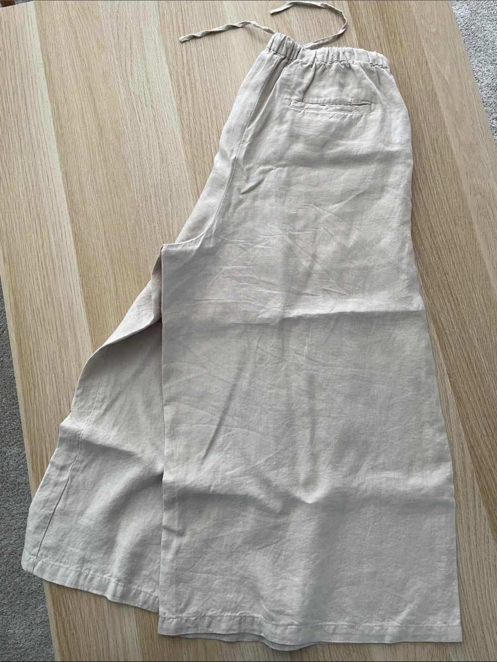 MUJI 100% Hemp Wide Leg Pants (Natural Beige)